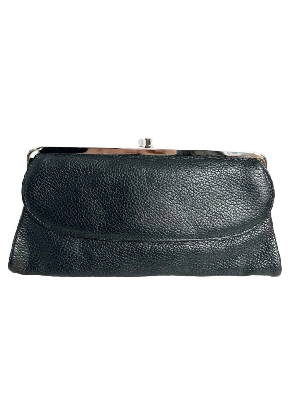 Michael Rome Designs Leather Clutch Handbag Kiss Lock Pocket Roomy Organizer 🖤